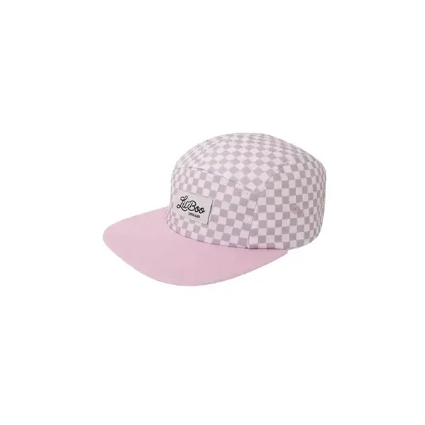 Lil' Boo Block Chess 5-Panel Cap Block Purple Pink Cream